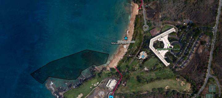 Snorkel Maluaka Beach Google   Map 